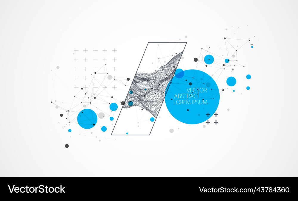 Modern science or technology elements in square Vector Image