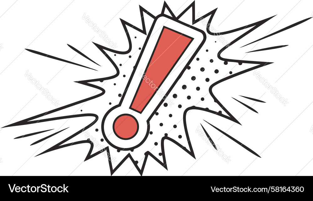 Pop art exclamation mark with dynamic lines Vector Image