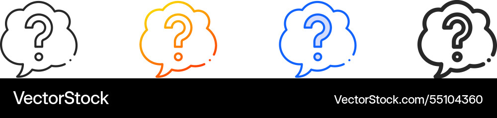 Question mark iconthin linear gradient blue Vector Image
