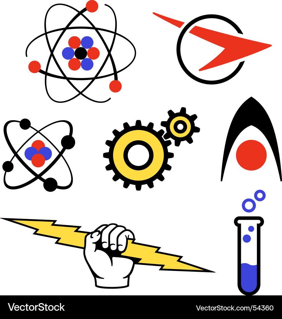 Retro Atomic Logos Vector Image