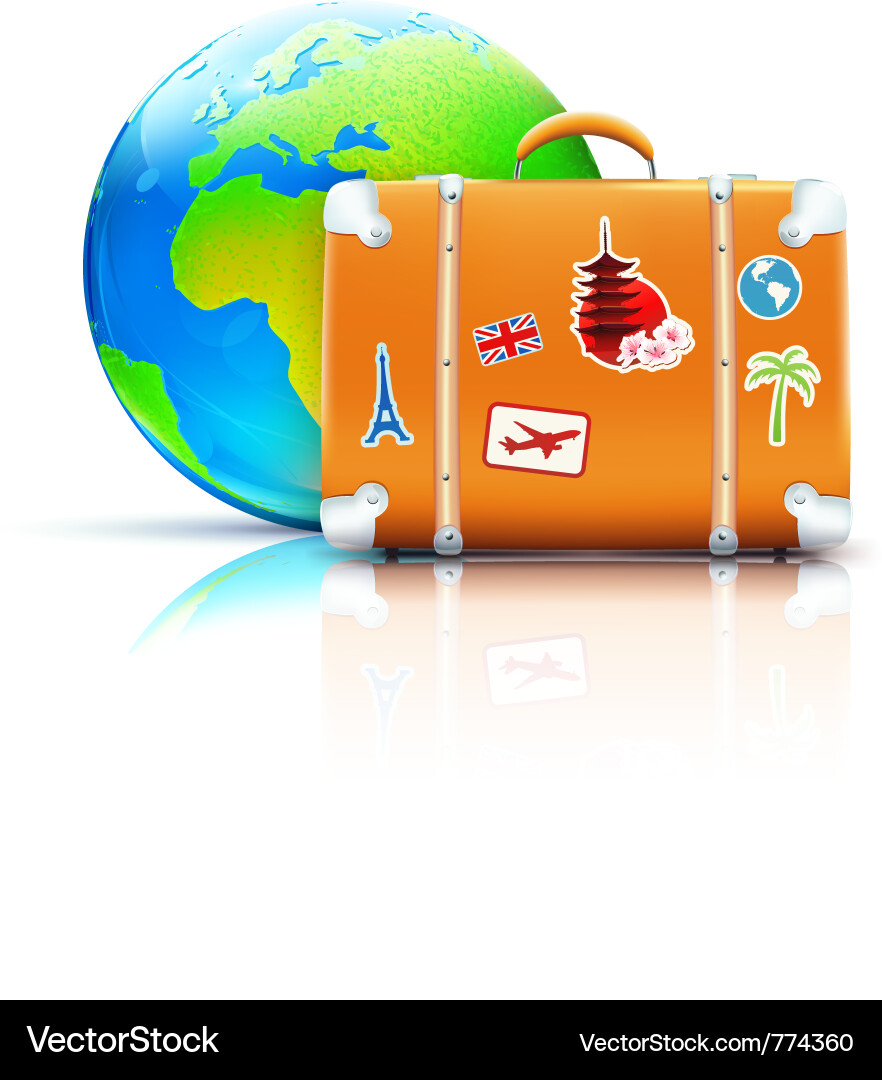 Retro Travel Globe Vector Image