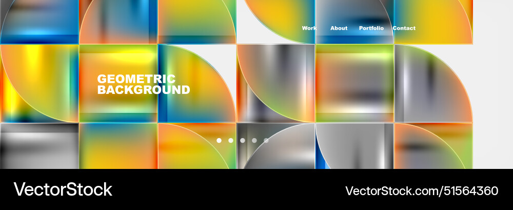 Round triangles and squares web site page template Round triangles and squares web site page template Vector Image