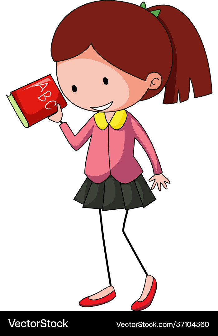 Süße Mädchen doodle Cartoon Charakter isoliert Süße Mädchen doodle Cartoon Charakter isoliert vektorbild