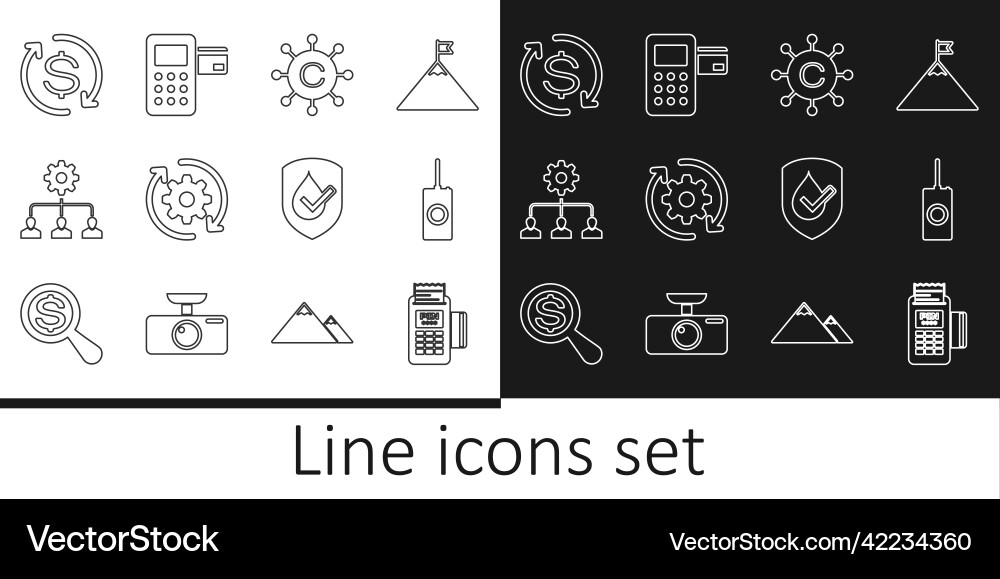 Set line pos terminal remote control copywriting Set line pos terminal remote control copywriting vector image