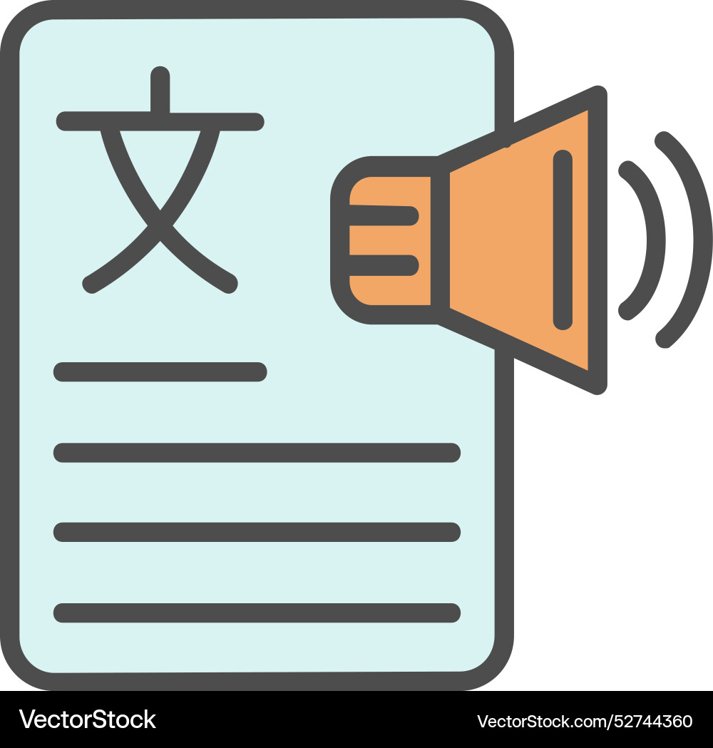 Text to speech line filled icon design Vector Image