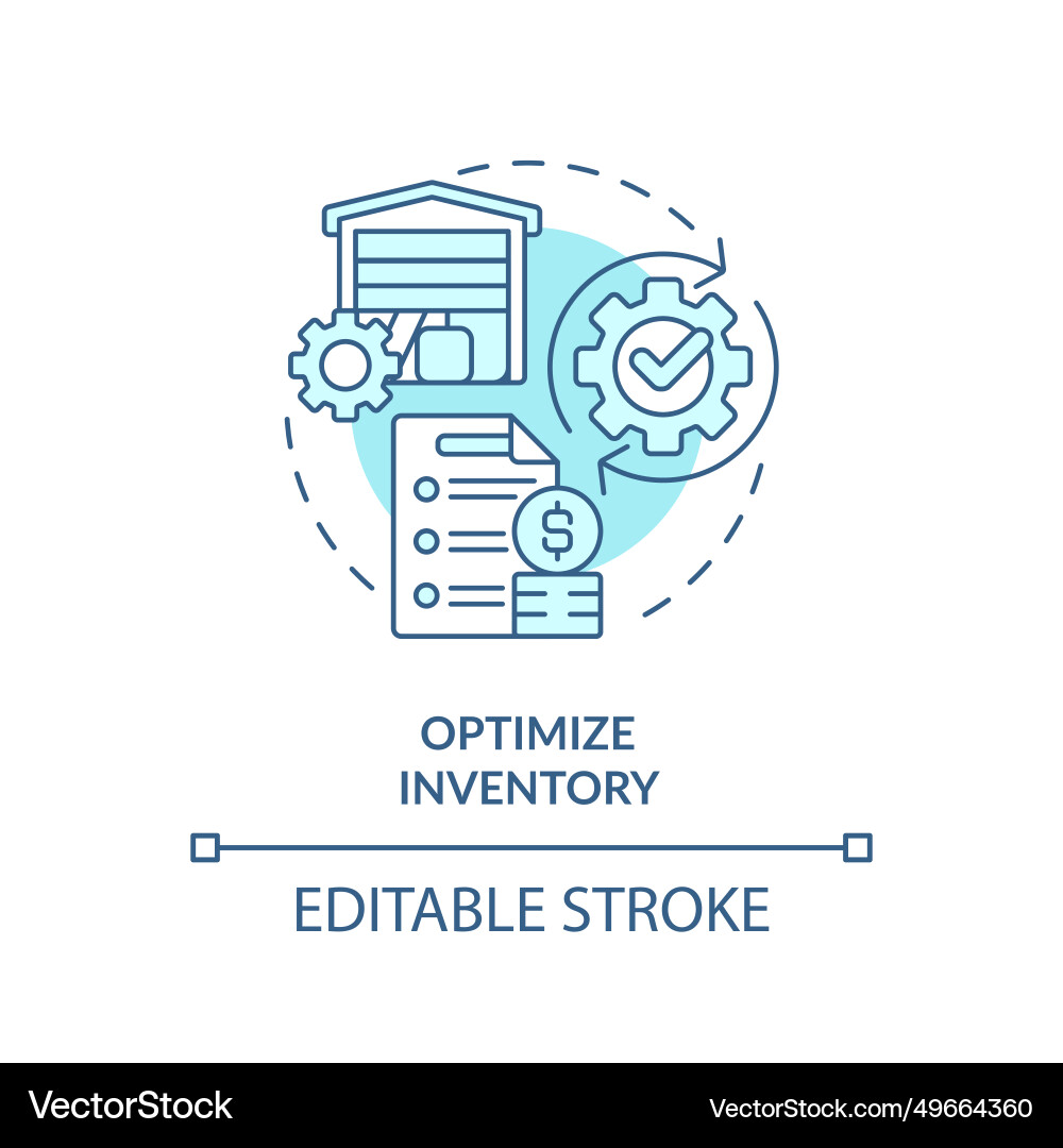Thin line simple blue optimize inventory icon Thin line simple blue optimize inventory icon vector image