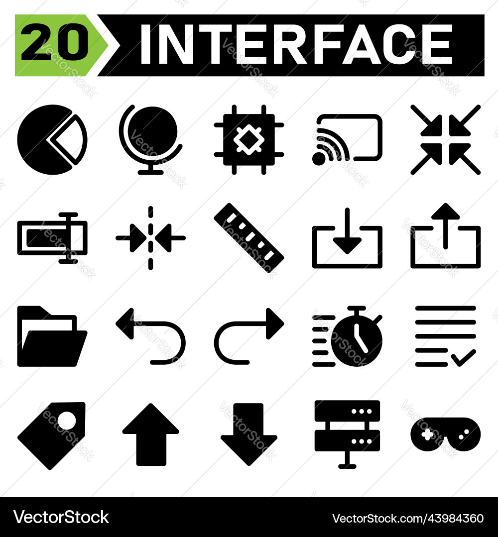 User interface icon set include pie cart info User interface icon set include pie cart info vector image