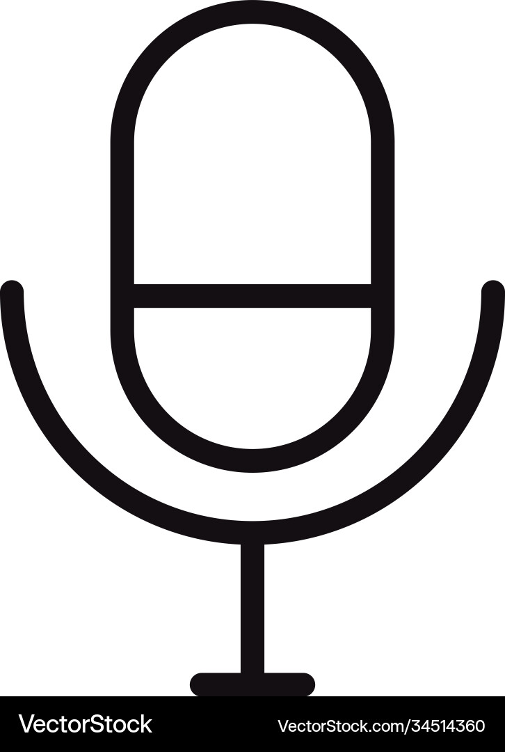 User interface microphone audio linear style Vector Image