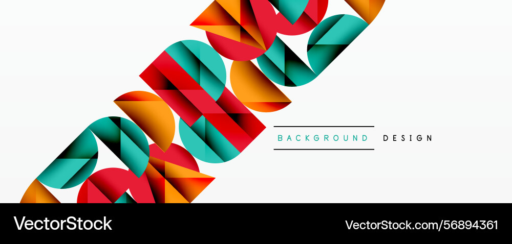 Abstract geometric shapes overlap creating Vector Image