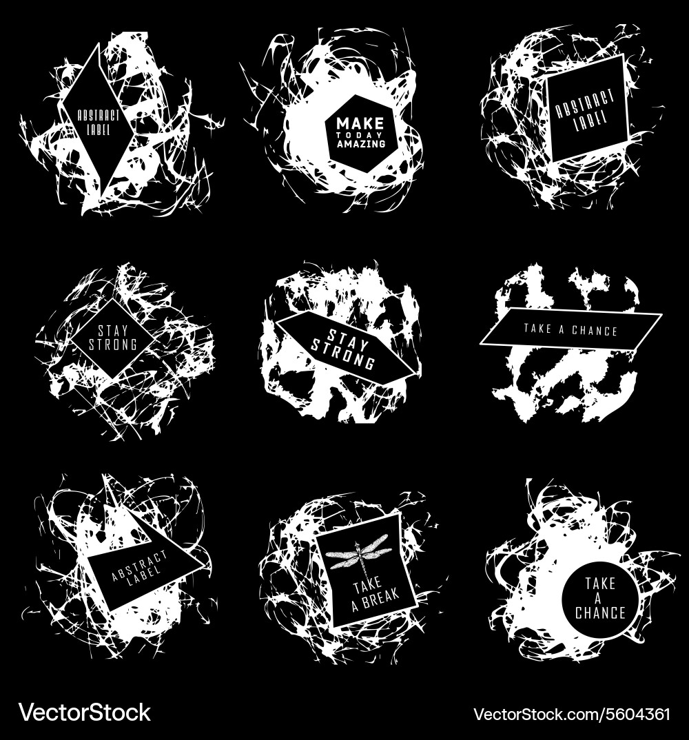 Abstract set of blobs splash labels vector image