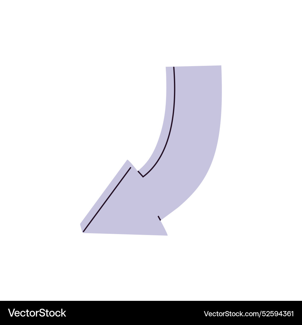 Arrow of twist turn curved line with cursor Arrow of twist turn curved line with cursor vector image