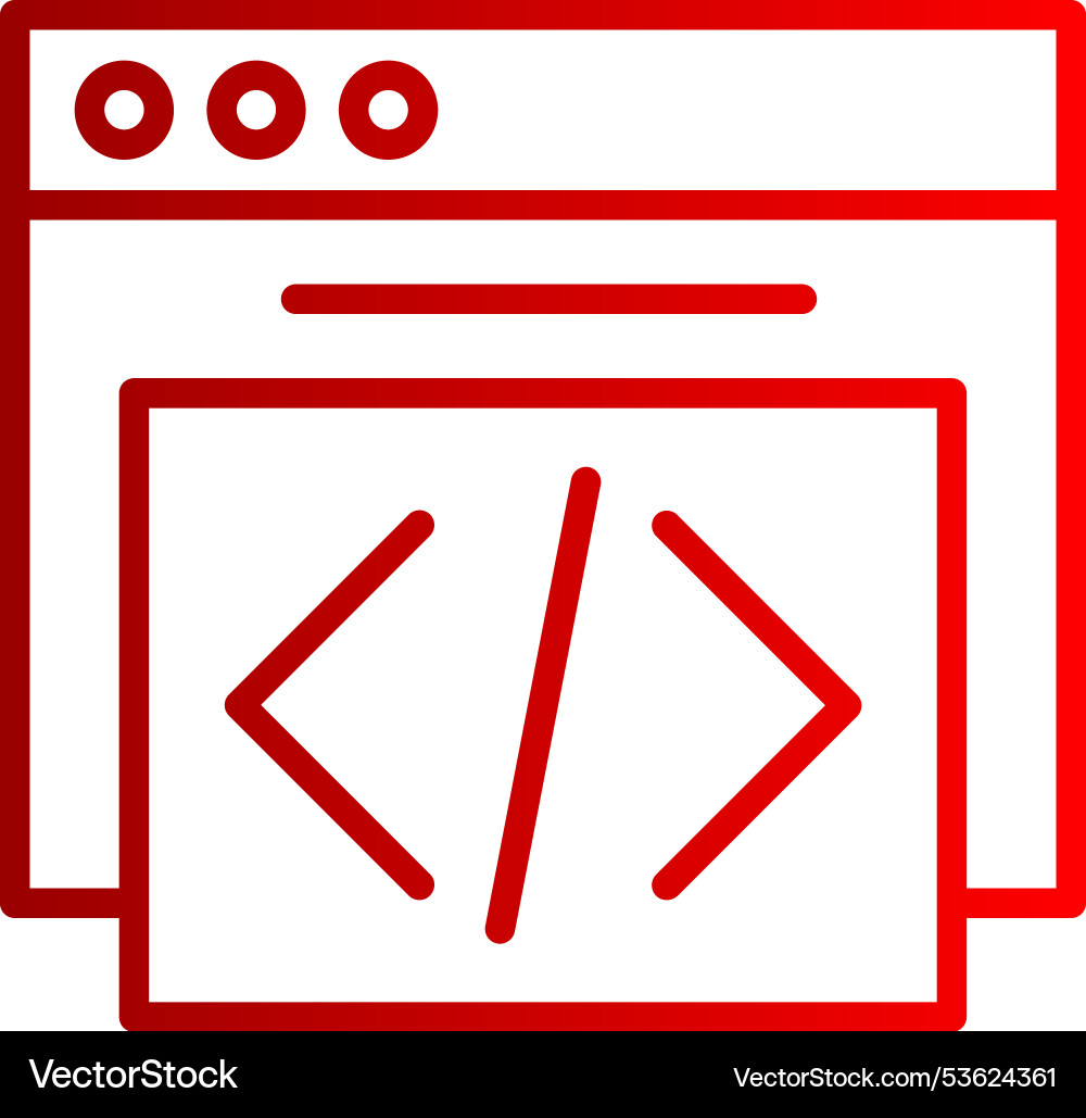 Code line gradient icon vector image