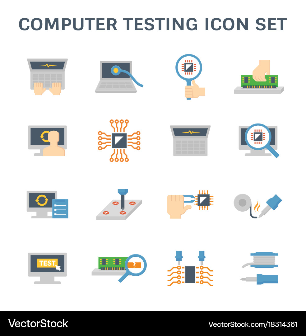 Computer Testing Icons vector image