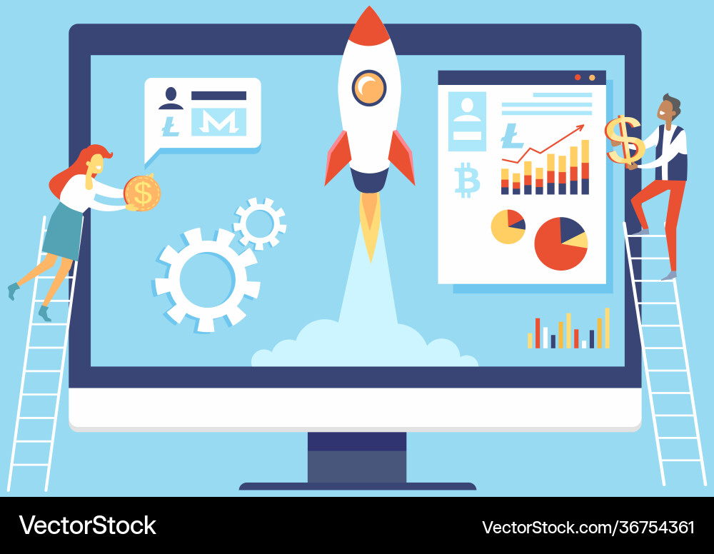 Cryptocurrency exchange web banner blockchain Vector Image