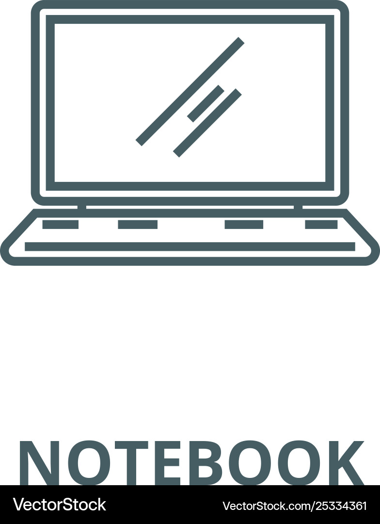 Laptopnotebook line icon linear concept Laptopnotebook line icon linear concept vector image