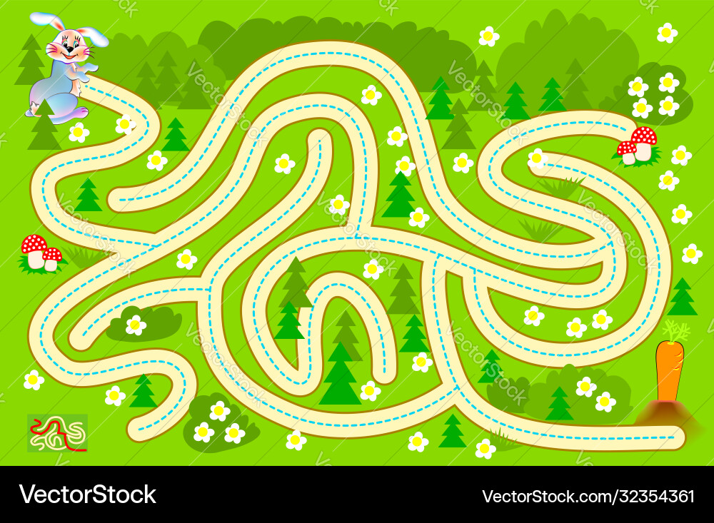 Logic puzzle game with labyrinth for children Logic puzzle game with labyrinth for children vector image