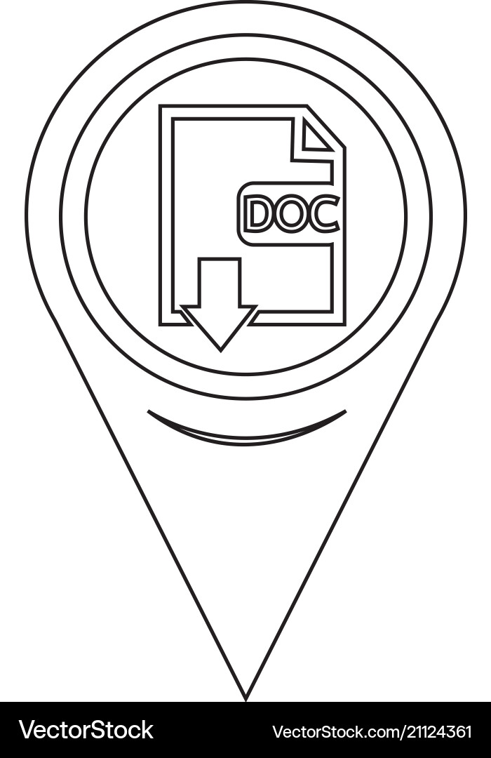 Map pin pointer file type doc icon vector image