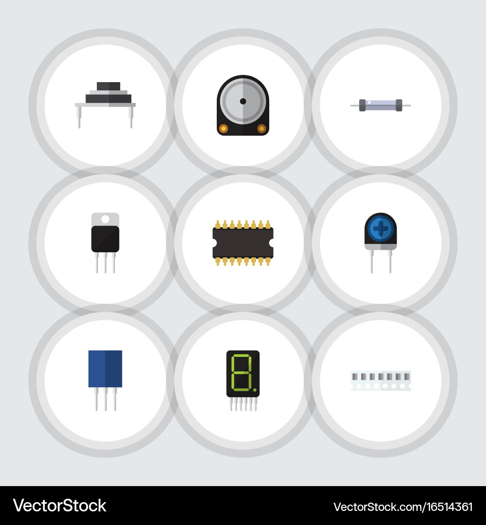 Microprocessor & Memory Icon Set vector image