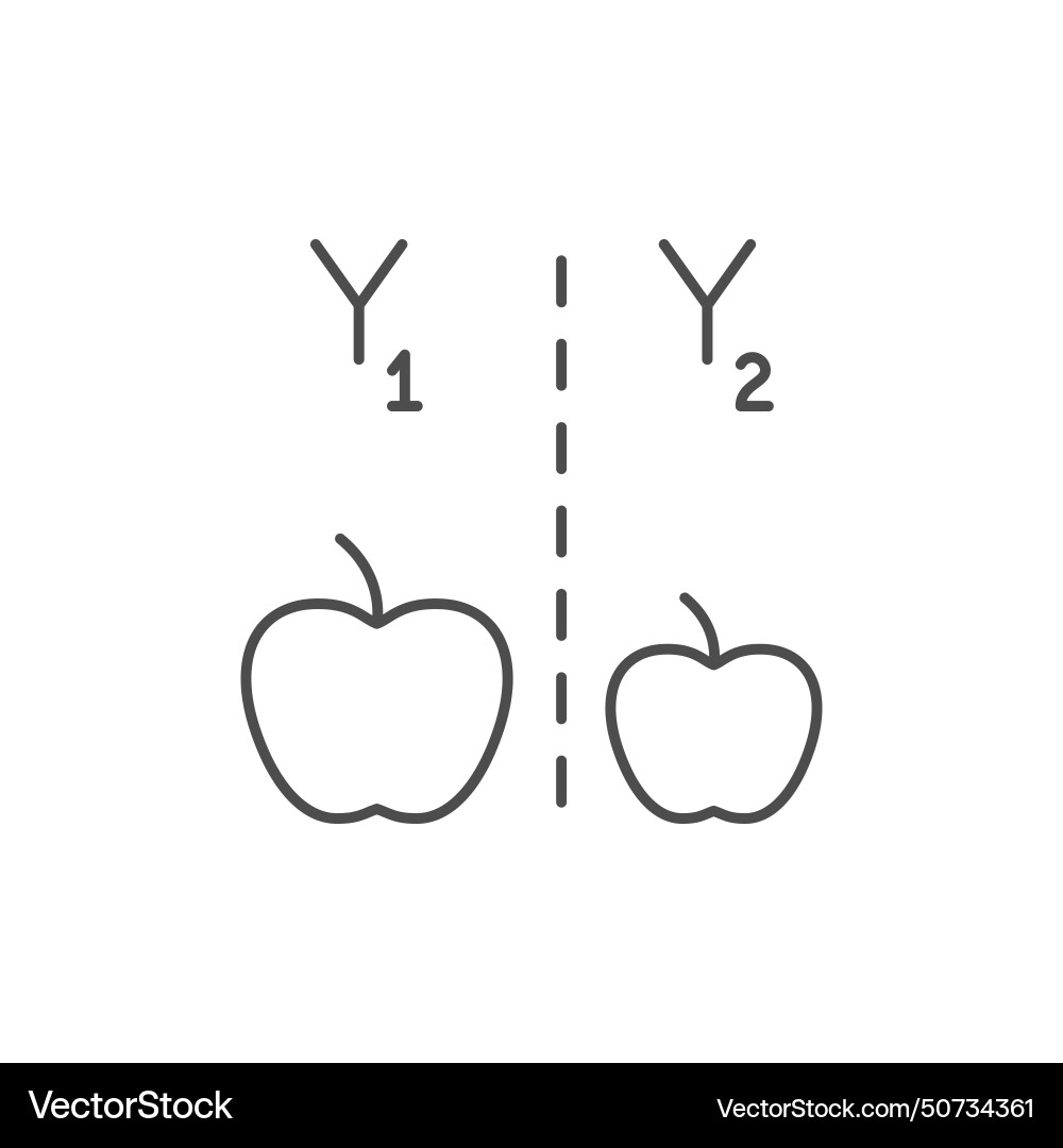 Object comparison line outline icon vector image