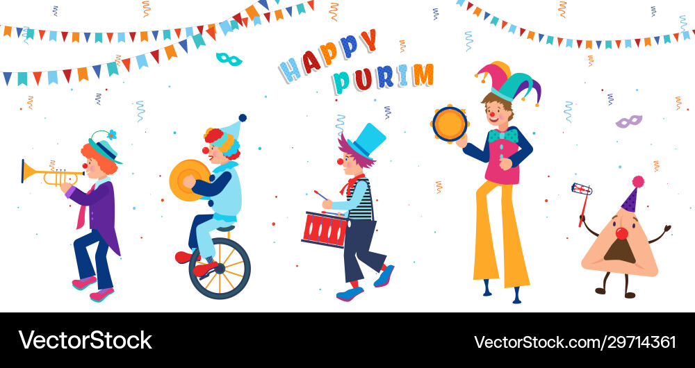 Purim Banner Vorlage Design jüdischer Urlaub Purim Banner Vorlage Design jüdischer Urlaub vektorbild