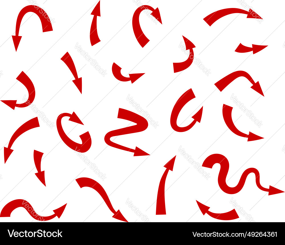 Red Arrow Direction Icons Set vector image