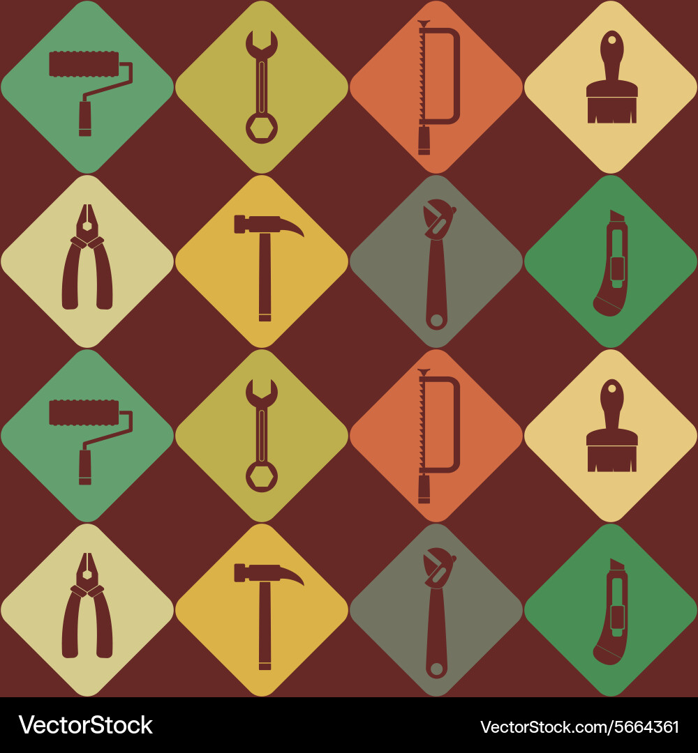 Seamless abstract background with handling tools vector image