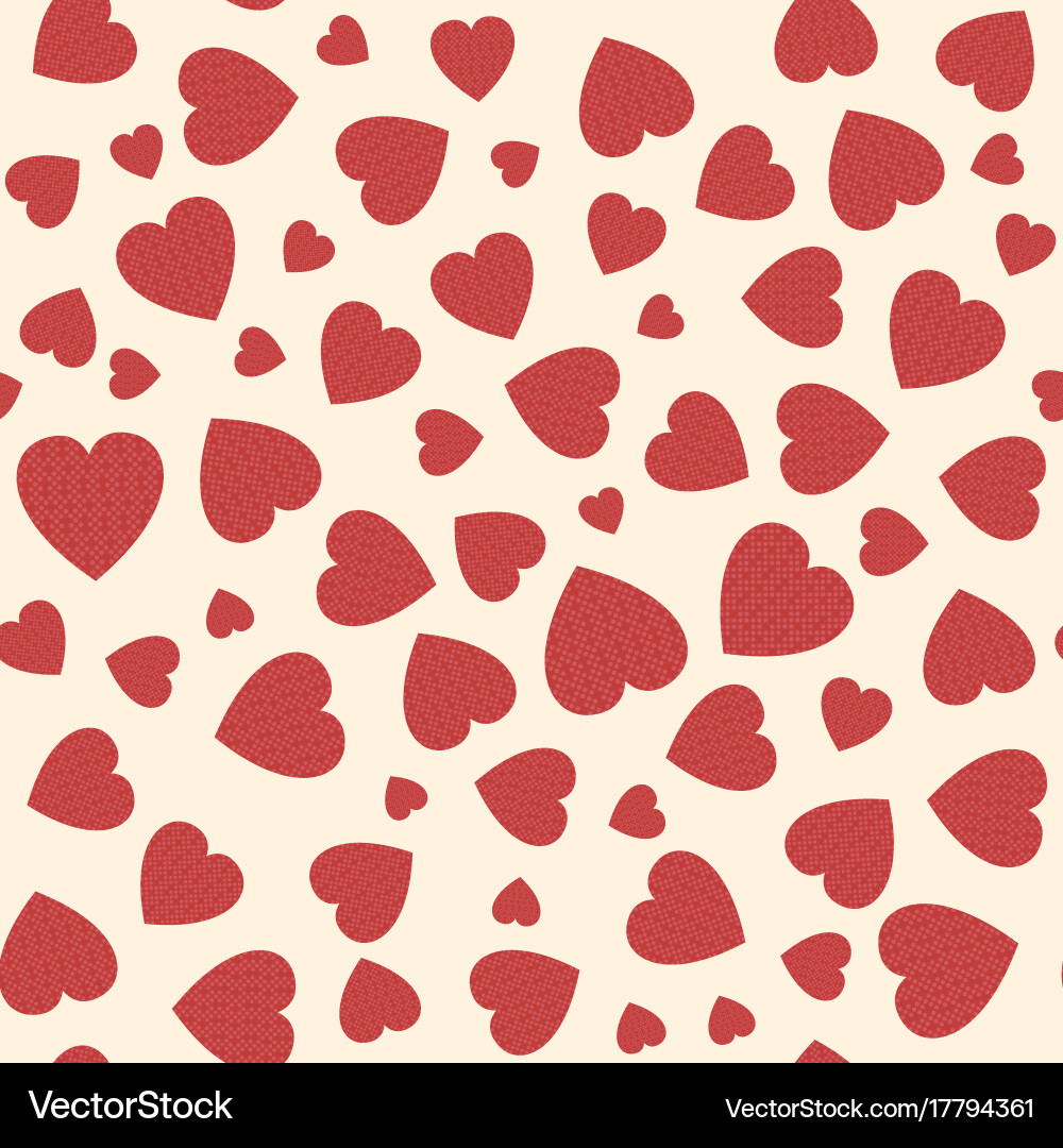Seamless pattern with applique hearts Vector Image