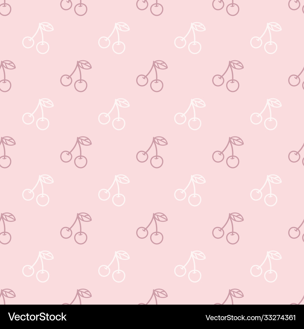 Seamless repeat pattern design with cherries vector image
