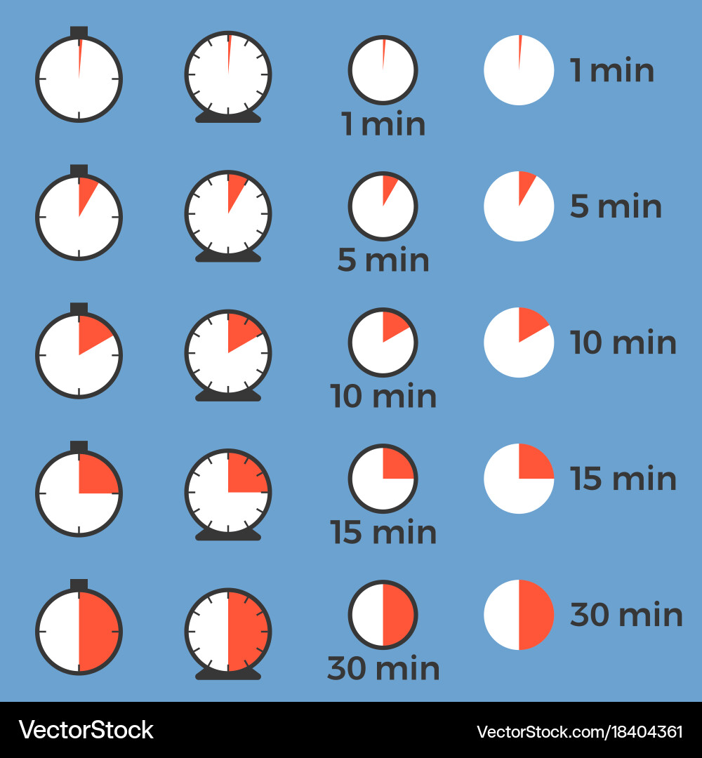 Set of simple timer in various design Vector Image
