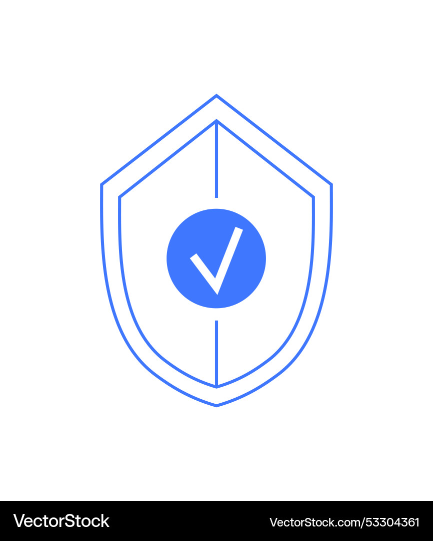 Shield icon with a checkmark symbolizing security Vector Image