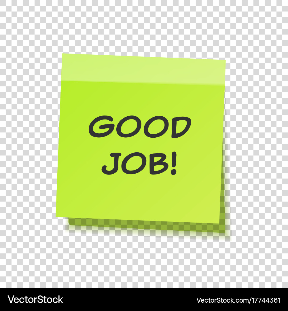 Sticky note with text and shadow isolated vector image