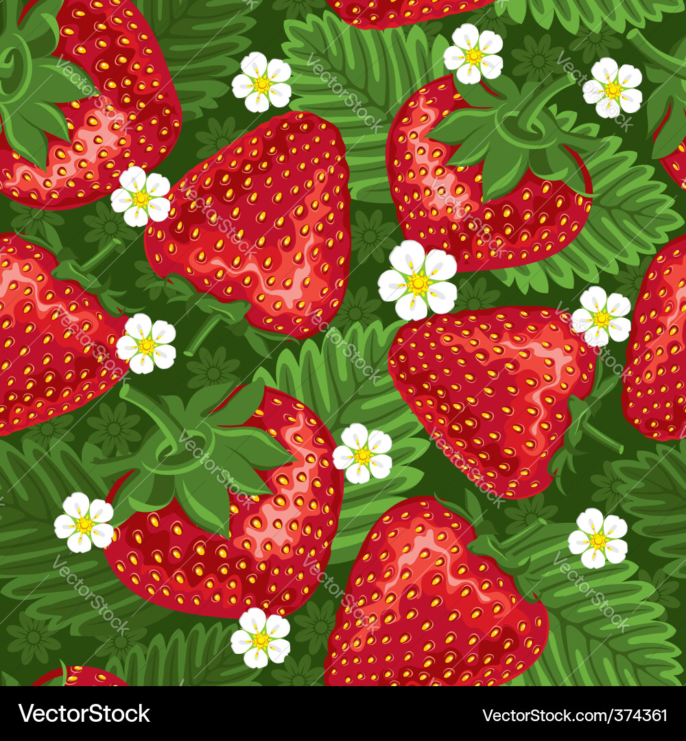 Strawberry Leaf Seamless Pattern vector image