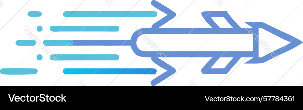 Streamlined double arrow with speed lines icon vector image