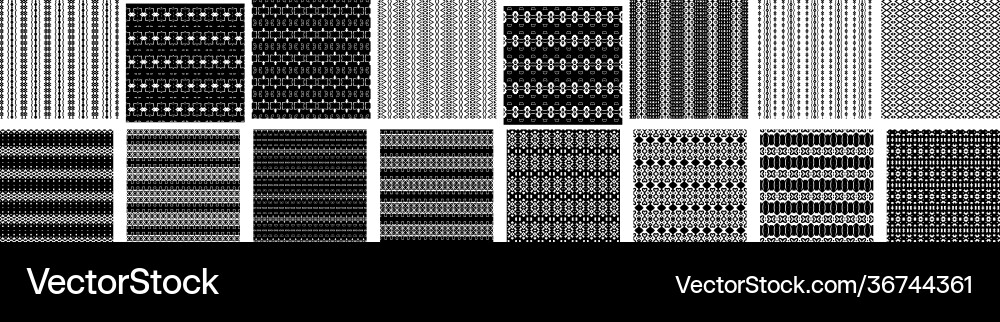 Universal different geometric seamless patterns Vector Image