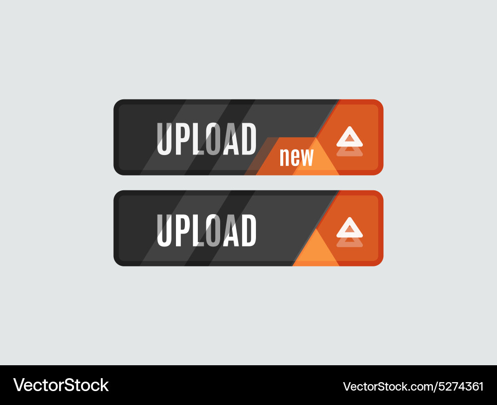 Upload button futuristic hi-tech ui design vector image