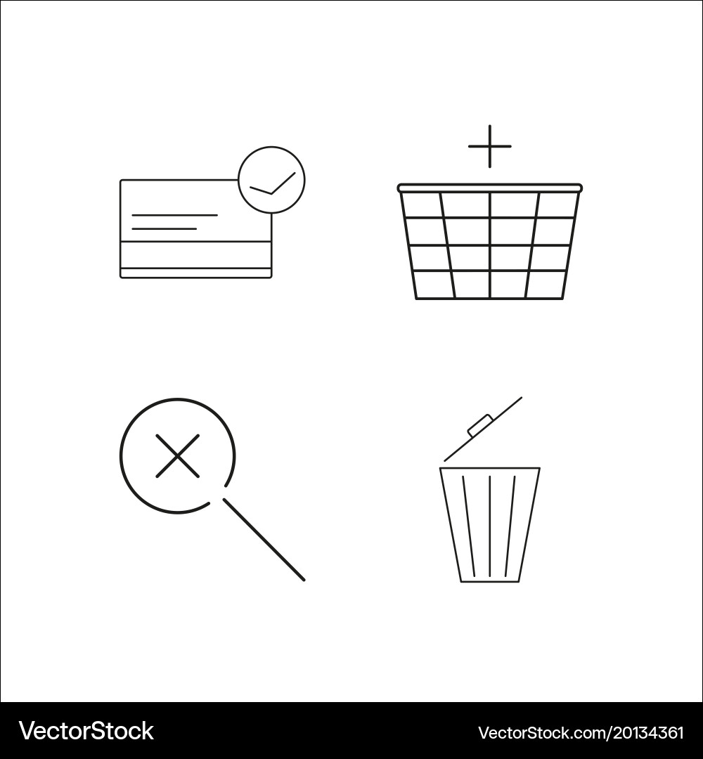 Web simple linear icon setsimple outline icons vector image