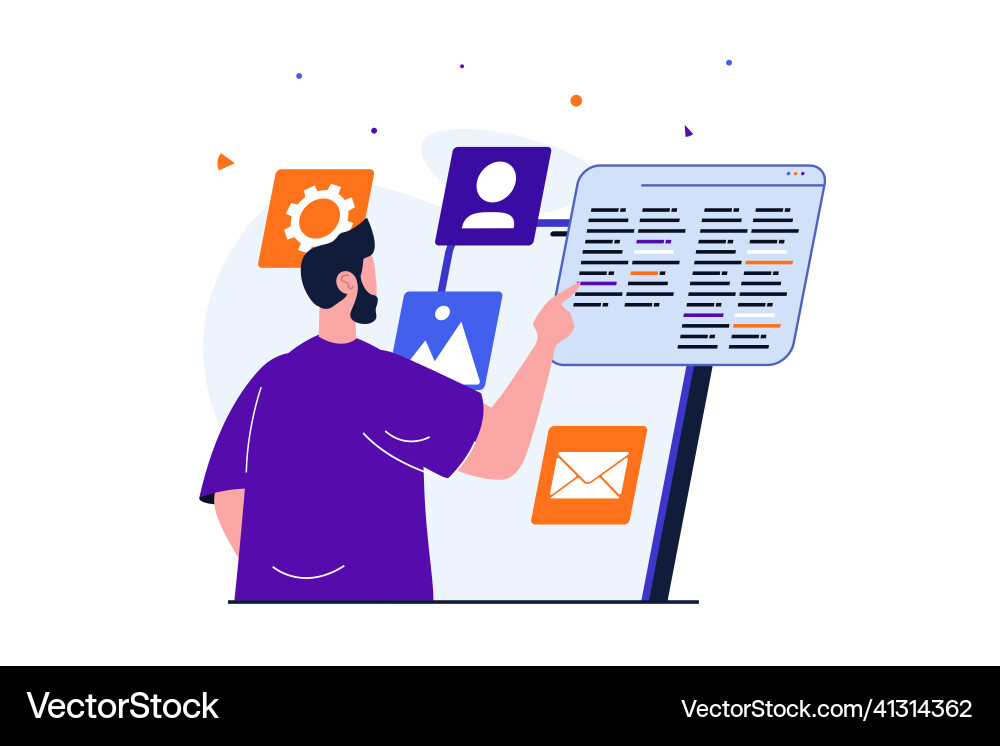 App Development Concept - Developer Coding vector image