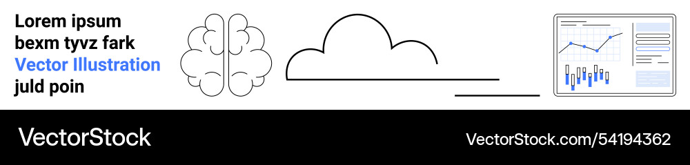 Brain cloud and data analytics concept Vector Image
