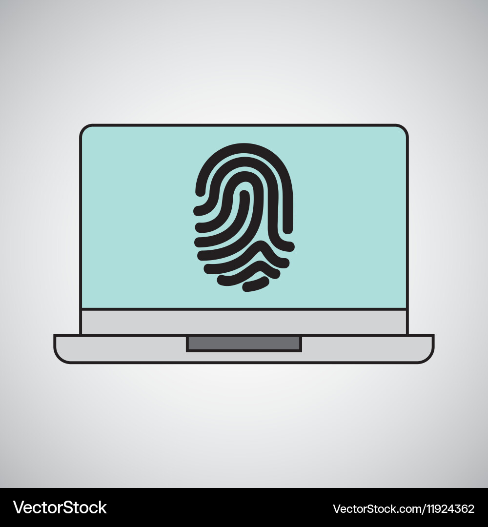 Computer fingerprint secure database Vector Image