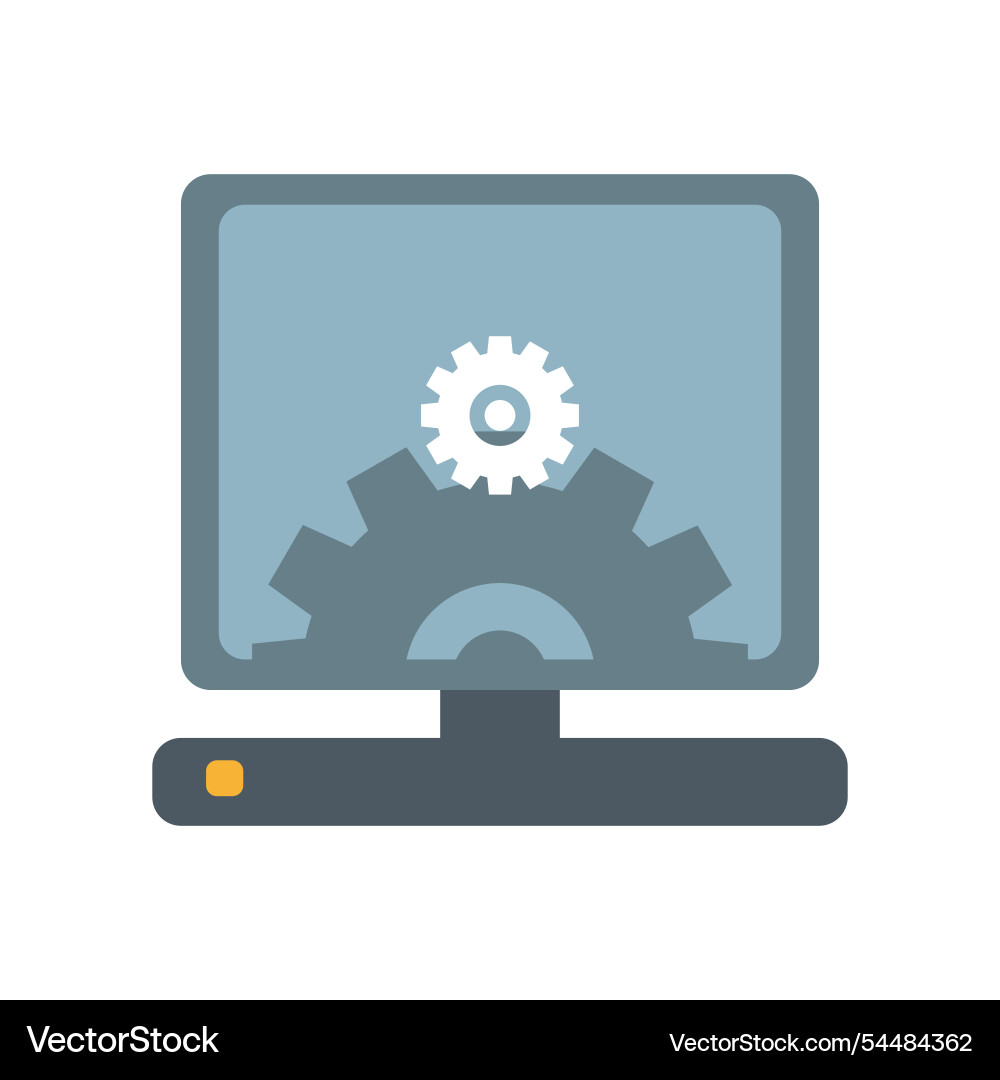 Computer monitor with gears symbolizing settings Computer monitor with gears symbolizing settings vector image
