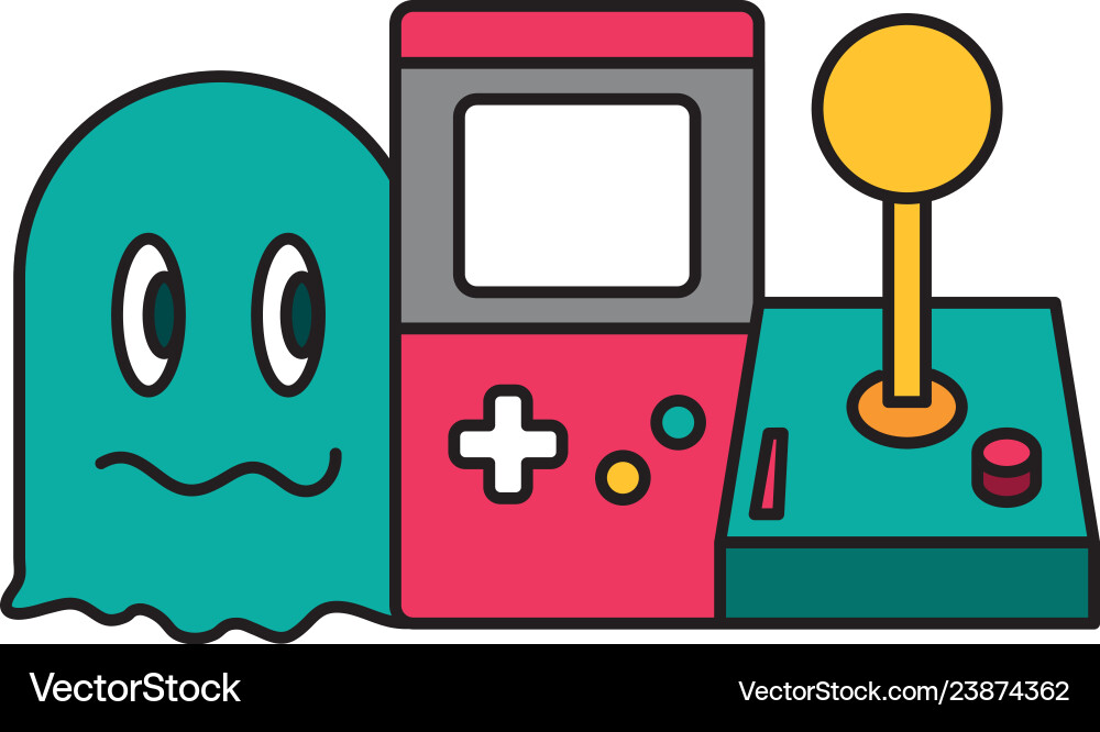Ghost console and joystick video game vector image