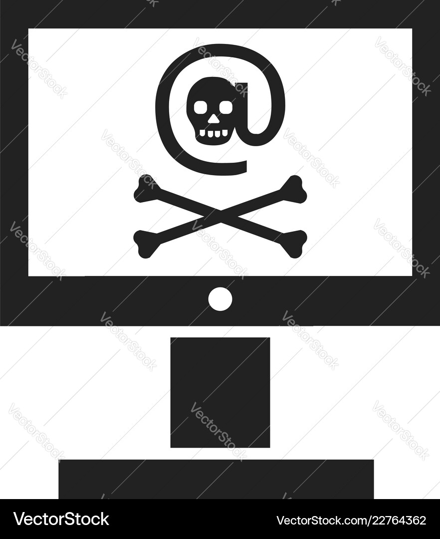 Hacked computer icon simple style Hacked computer icon simple style vector image