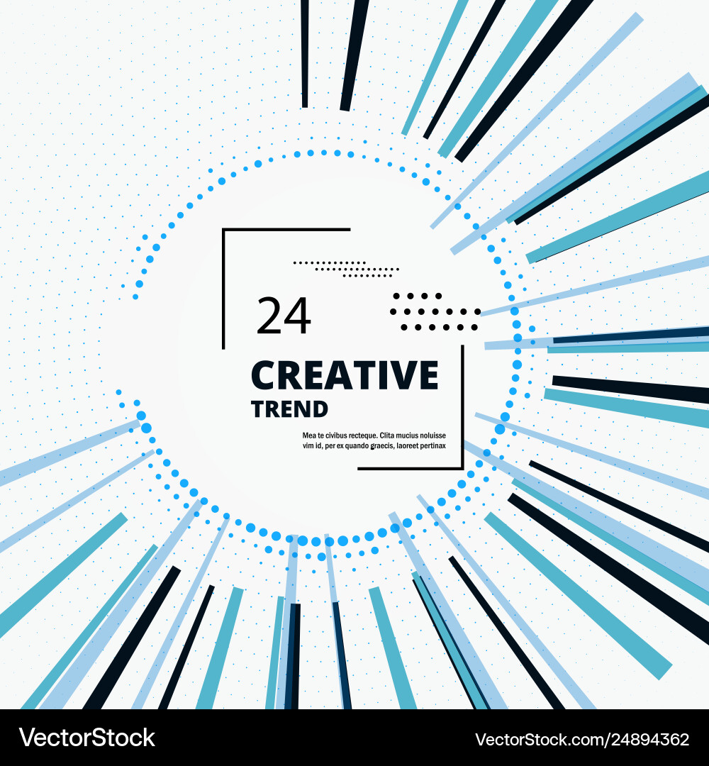 Halftone circles with ray lines design element Halftone circles with ray lines design element vector image