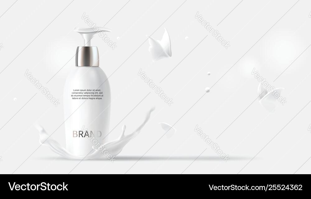 Milk cosmetics realistic white background Milk cosmetics realistic white background vector image