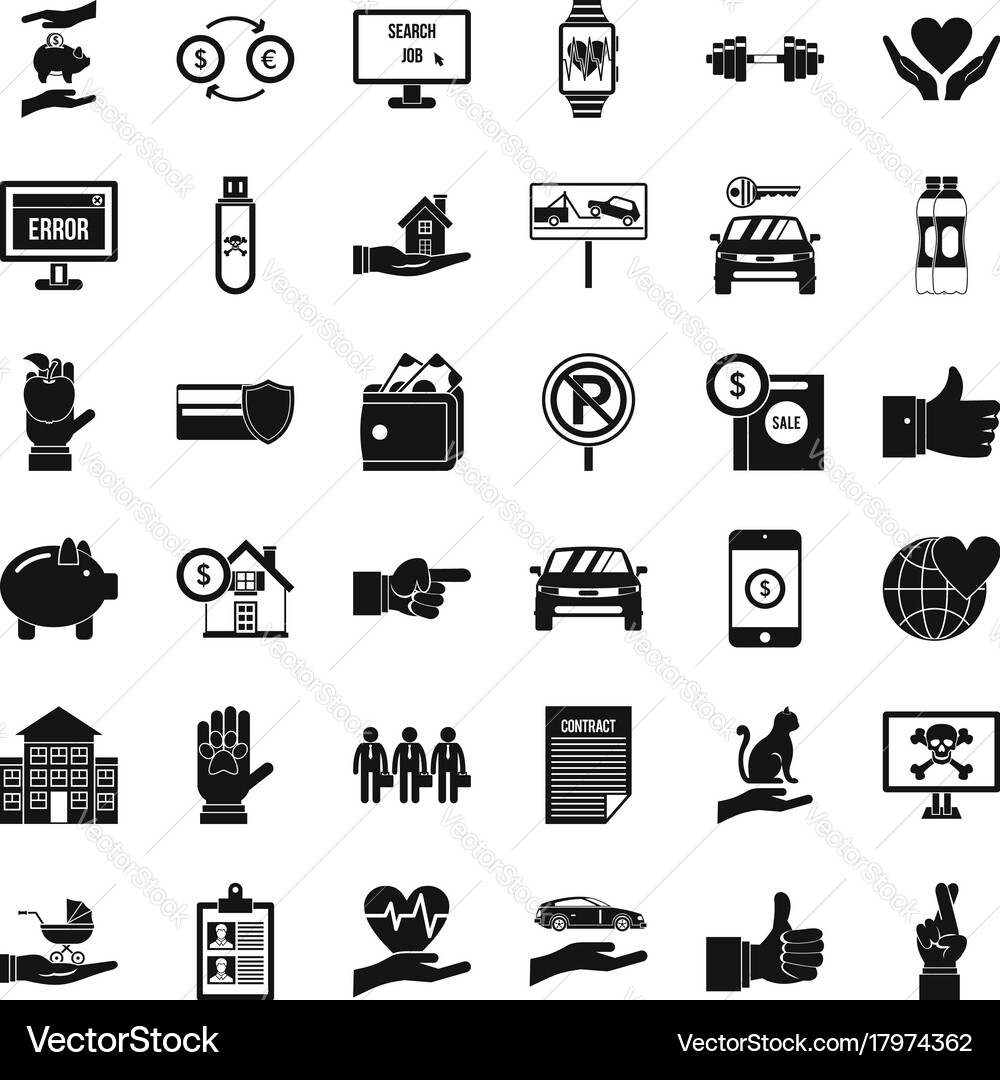 Monitor icons set simple style vector image