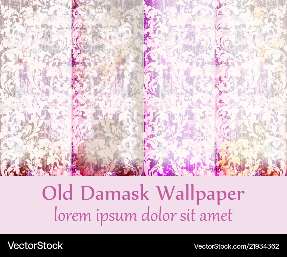 Old damask ornament set backgrounds Royalty Free Vector