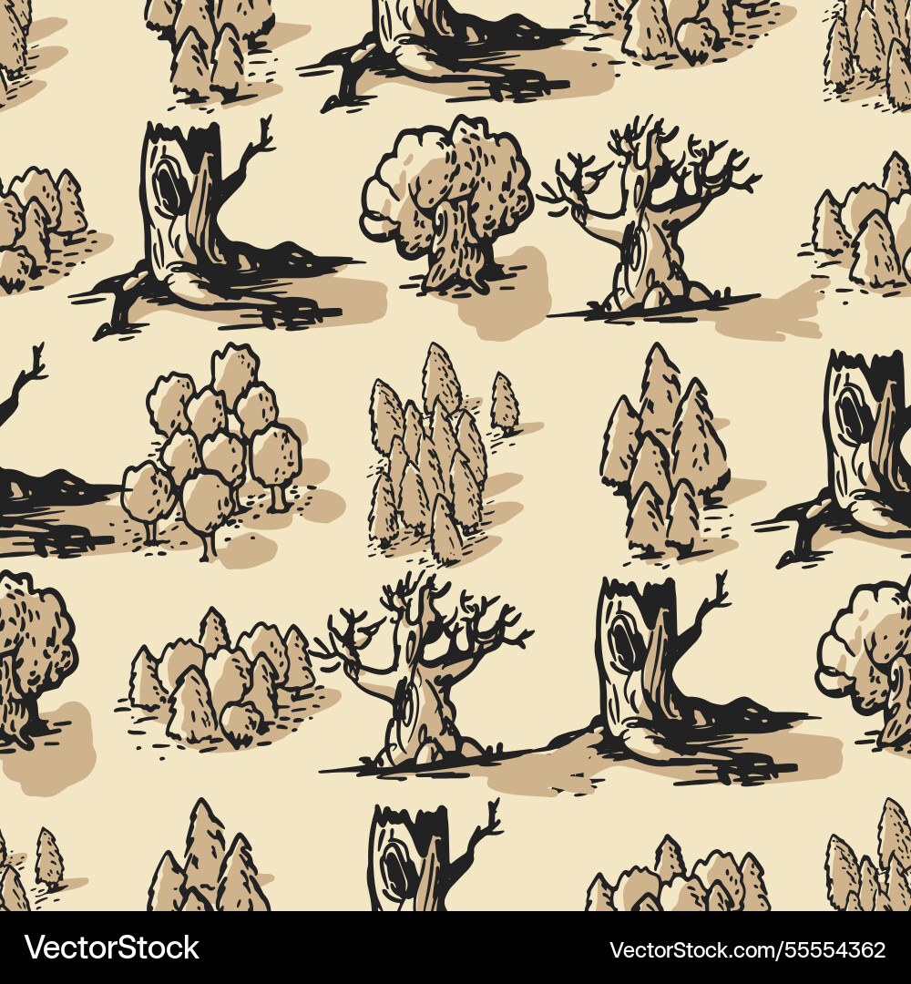 Seamless pattern trees top view park from Seamless pattern trees top view park from Vector Image