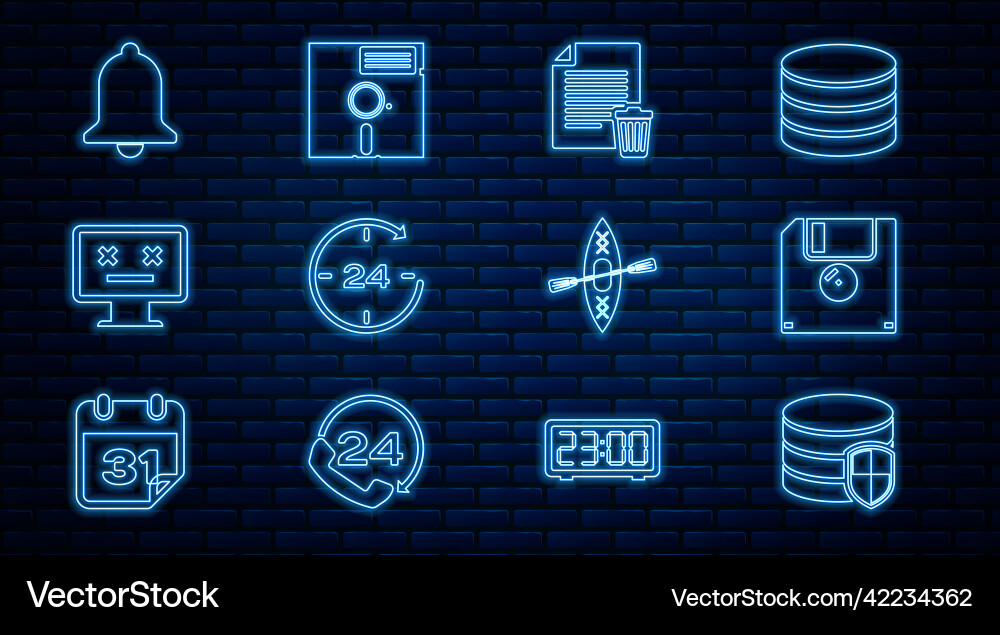 Set line database protection floppy disk delete Set line database protection floppy disk delete vector image