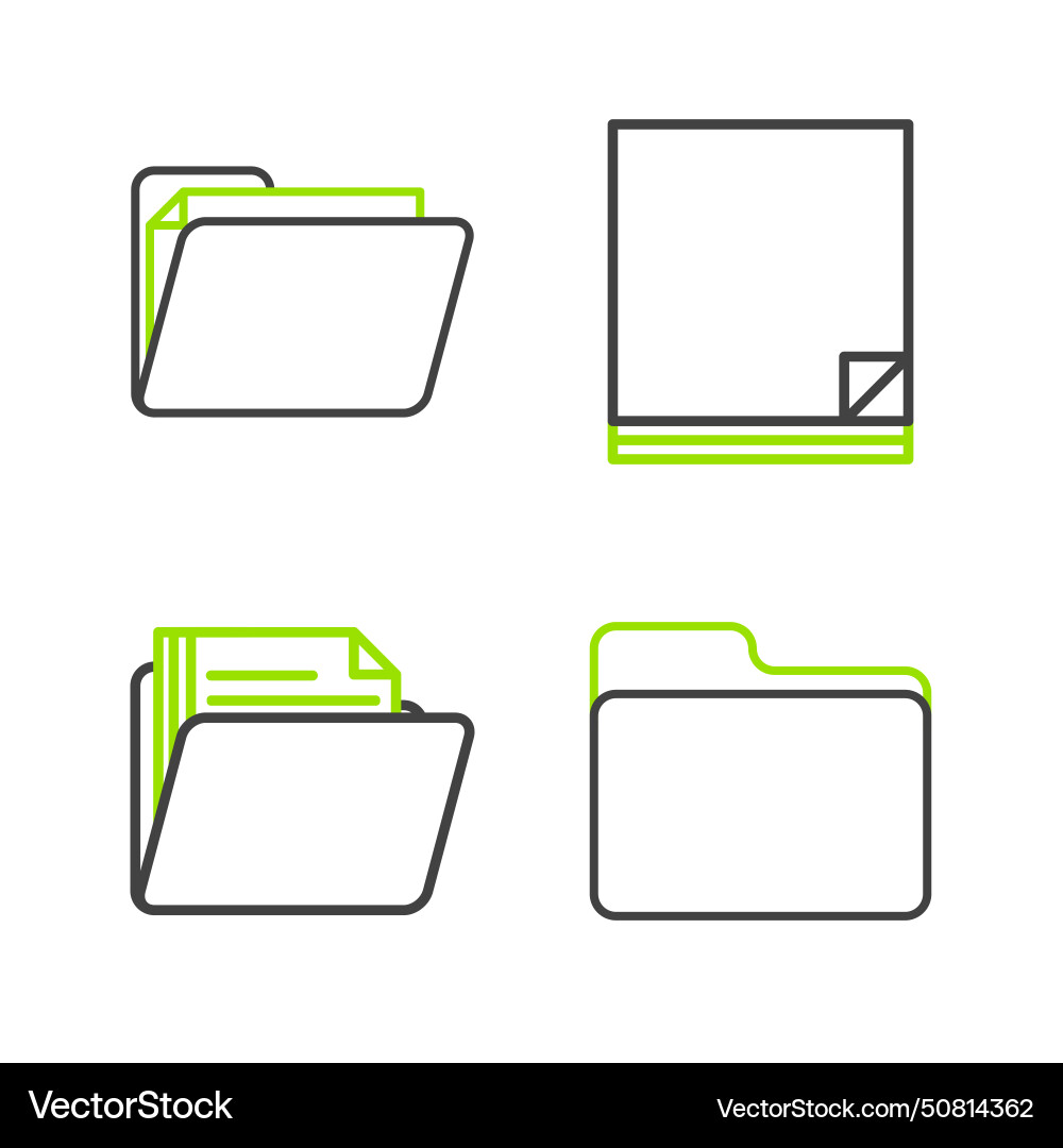 Set line document folder file and icon Set line document folder file and icon vector image