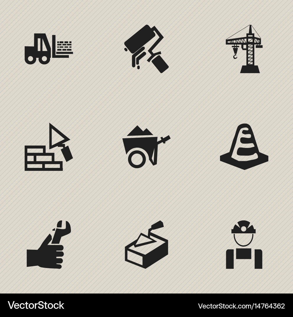Set of 9 editable structure icons includes vector image